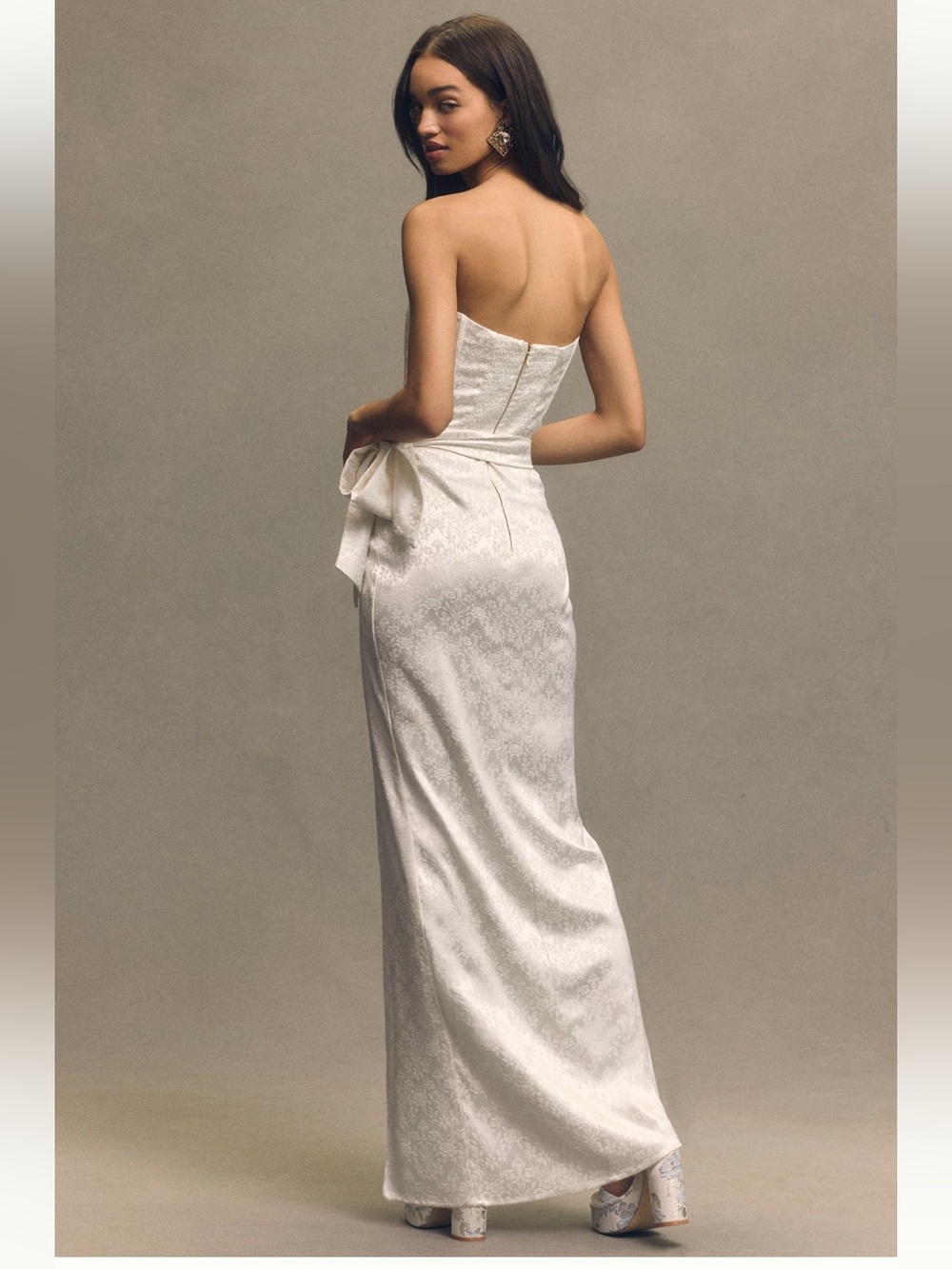 NWT V. Chapman June Dress in White Floral Brocade Sz 8 - Picture 5 of 16